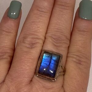 Sterling ring with labradorite stone size 11.75